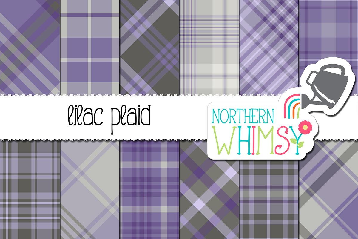 Purple and Gray Plaid Patterns in Patterns - product preview 8