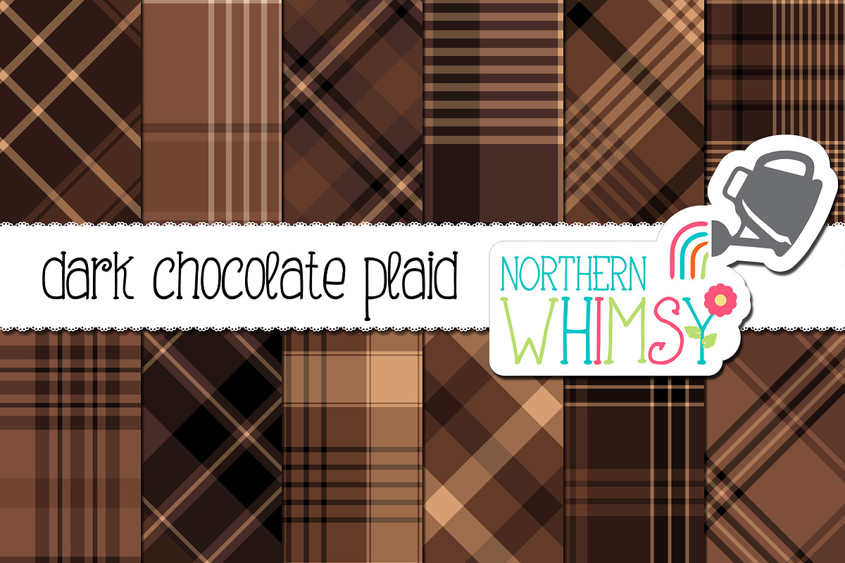 Dark Brown Plaid Pattern in Patterns - product preview 8
