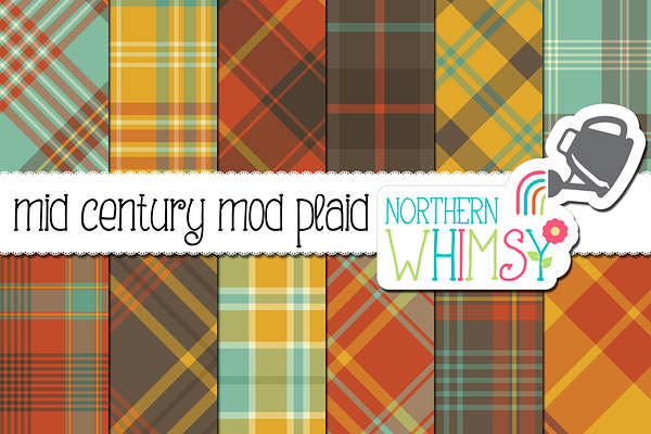 Mid Century Modern Plaid Patterns