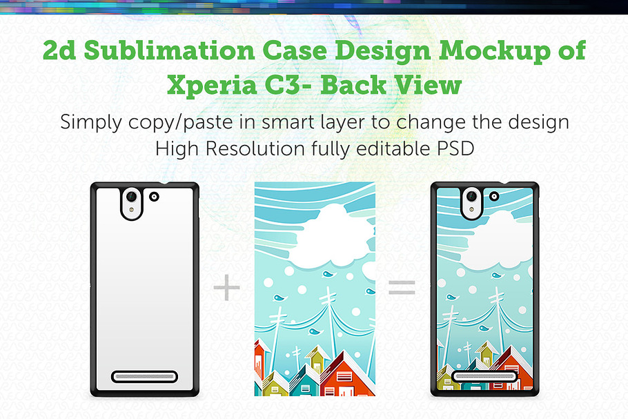 Sony Xperia C3 2d Case Mock-up in Product Mockups - product preview 8