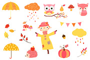 Cute autumn clipart - Thanksgiving