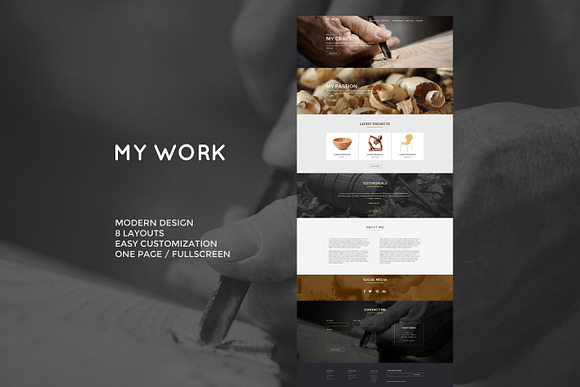 MyWork - PSD Website Template in Landing Page Templates - product preview 1