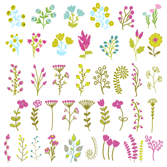 Floral illustrations, vector objects in Objects - product preview 4