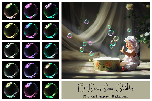 30 Soap Bubbles PS Overlays - PNG in Add-Ons - product preview 10