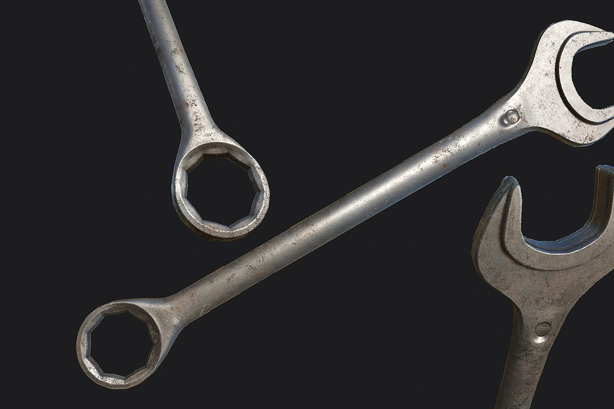 Old Combination Wrench PBR in Tools - product preview 8