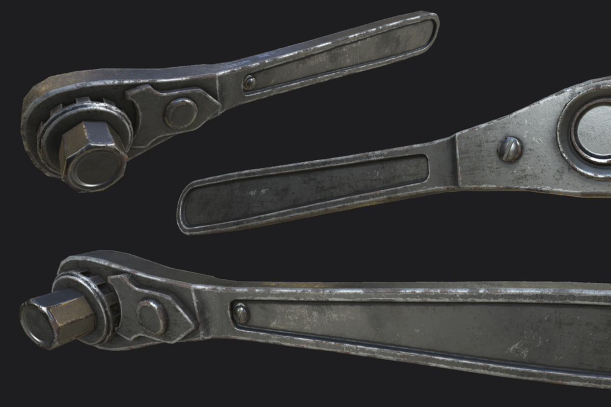 Old Hex Ratchet PBR in Tools - product preview 8