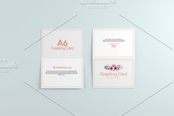 A6 Greeting Card X2 Mockup in Print Mockups - product preview 1