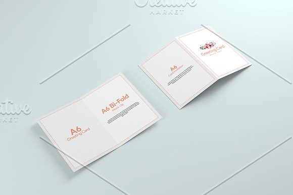 A6 Greeting Card X2 Mockup in Print Mockups - product preview 10