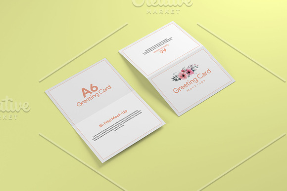 A6 Greeting Card X2 Mockup in Print Mockups - product preview 14