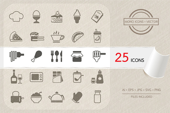Food icons set in Icons - product preview 1
