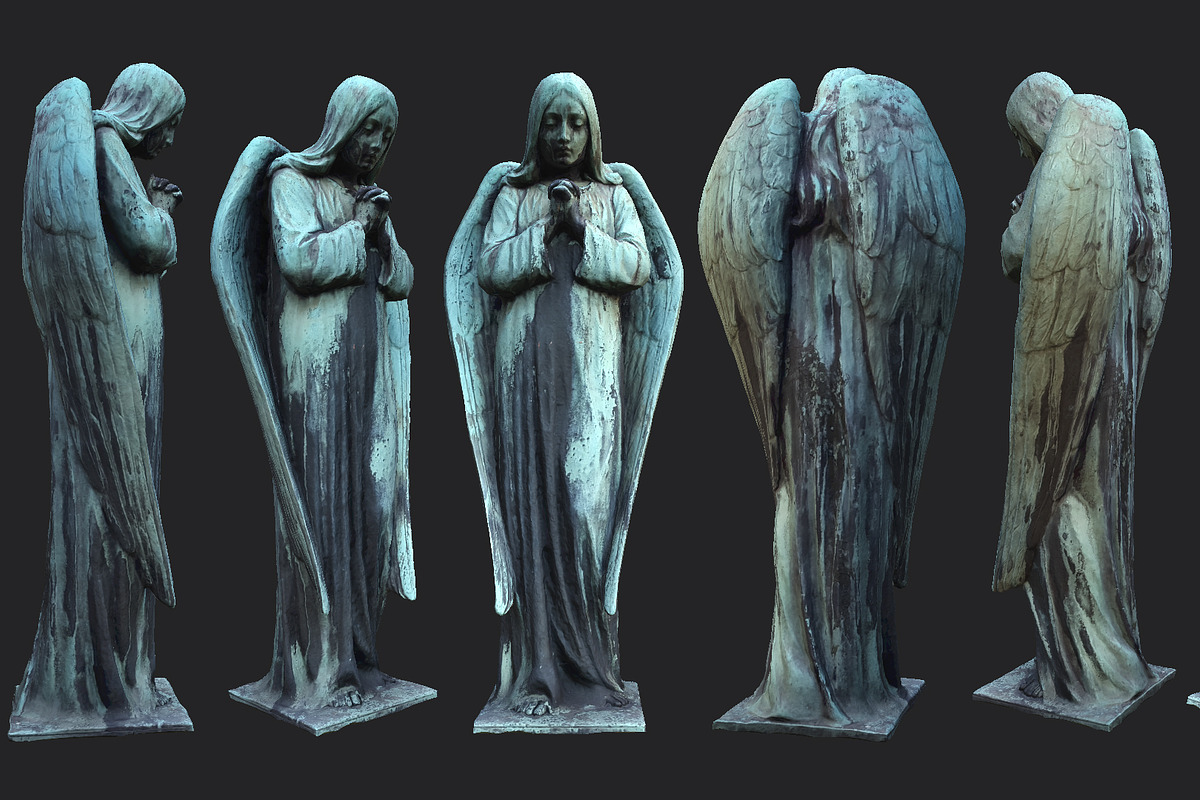 Old Angel Statue PBR in Architecture - product preview 8