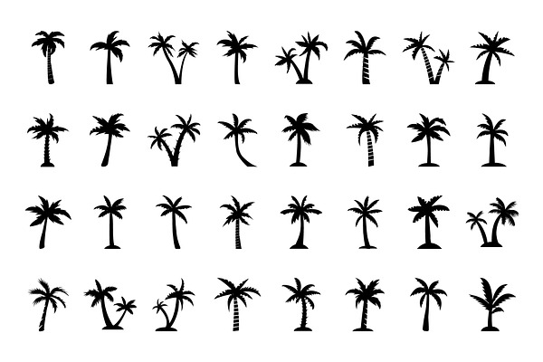 96 Palm Tree Vector Icons 
