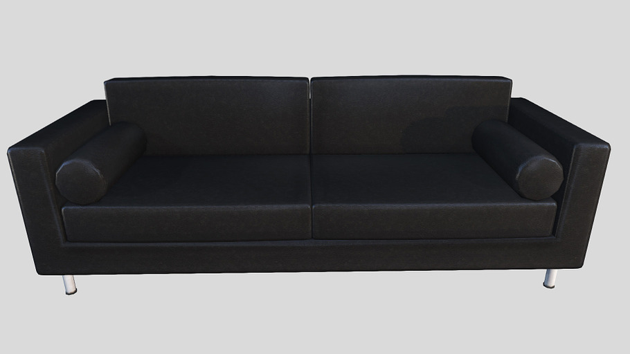 Black Leather Couch in Furniture - product preview 1
