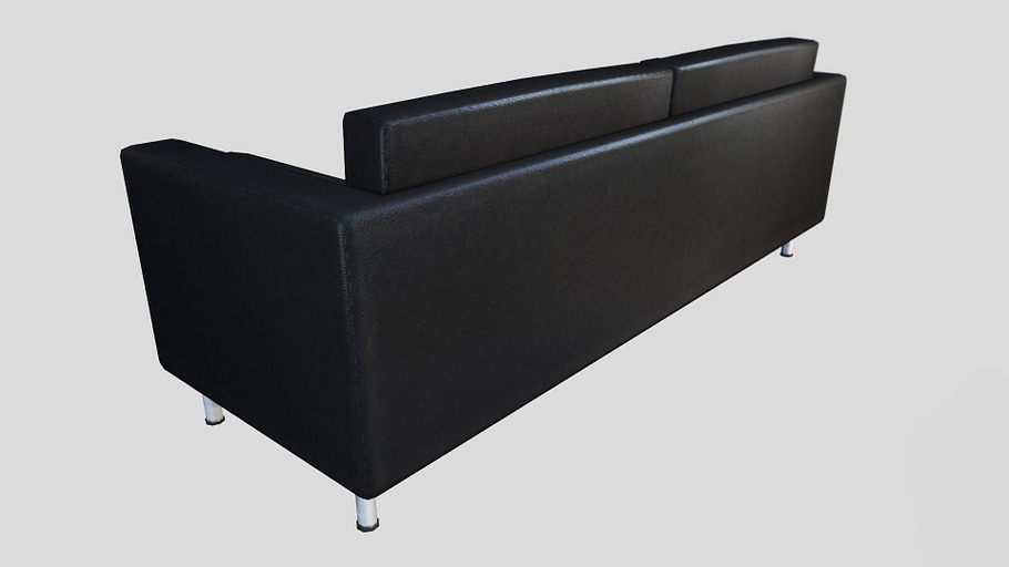 Black Leather Couch in Furniture - product preview 3