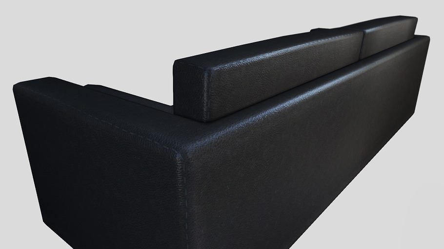 Black Leather Couch in Furniture - product preview 4