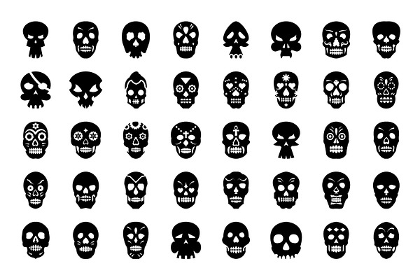 64 Skull Tattoo Vector Icons