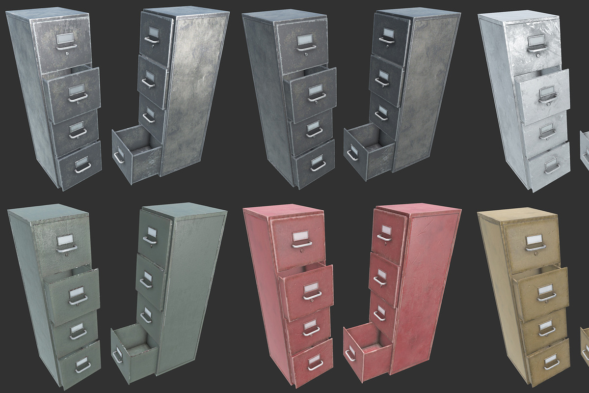 File Cabinets PBR in Furniture - product preview 8