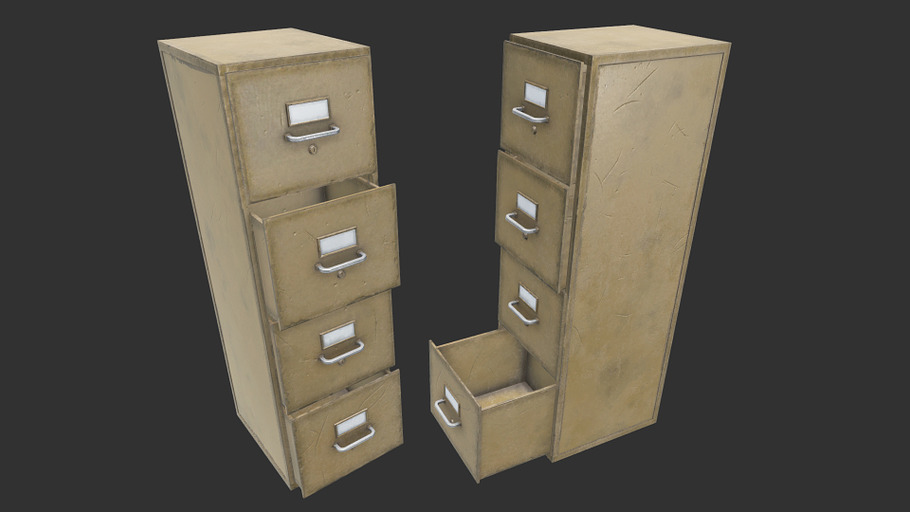 File Cabinets PBR in Furniture - product preview 7