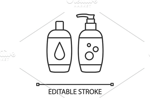 Shampoo and bath foam linear icon