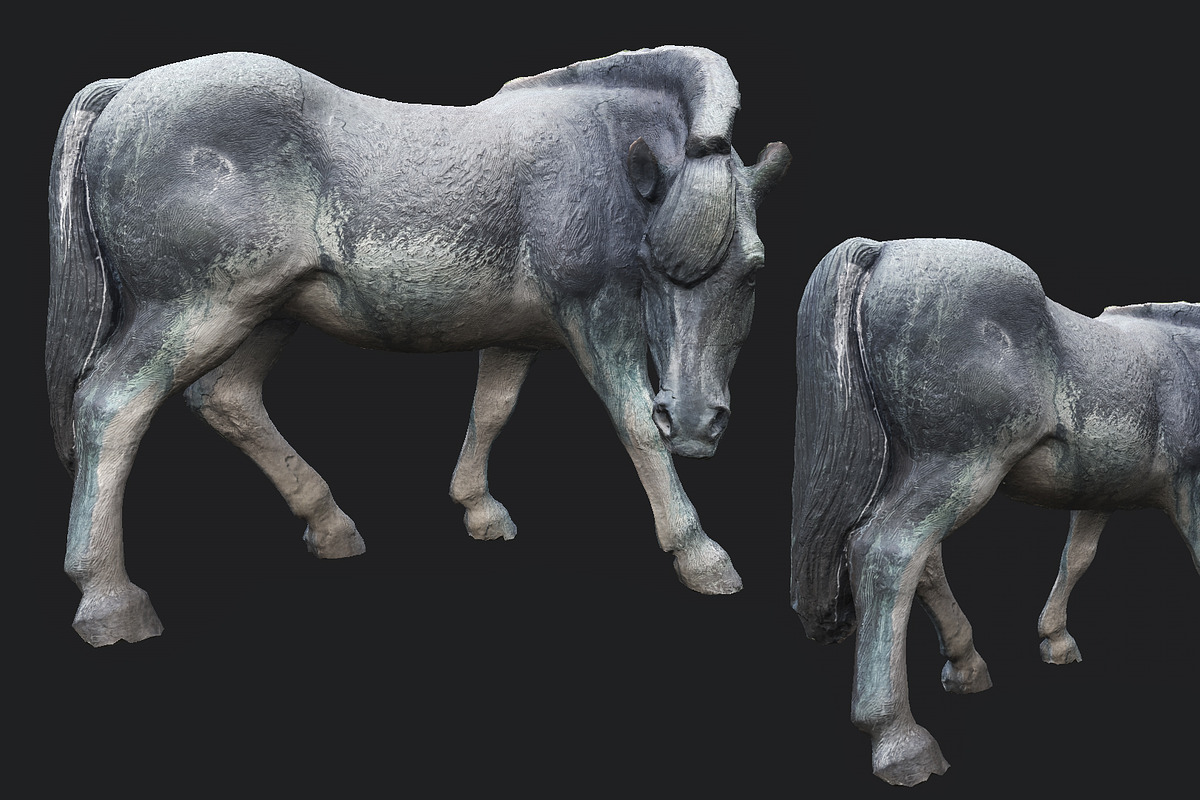 Old Horse Statue PBR in Architecture - product preview 8