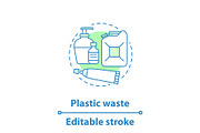 Plastic waste concept icon