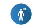 Man with speech bubble icon