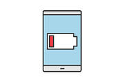 Smartphone low battery color icon