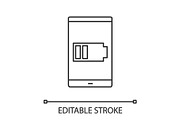 Smartphone low battery linear icon