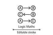 Logic maths linear icon