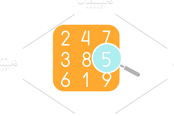 Number theory glyph color icon