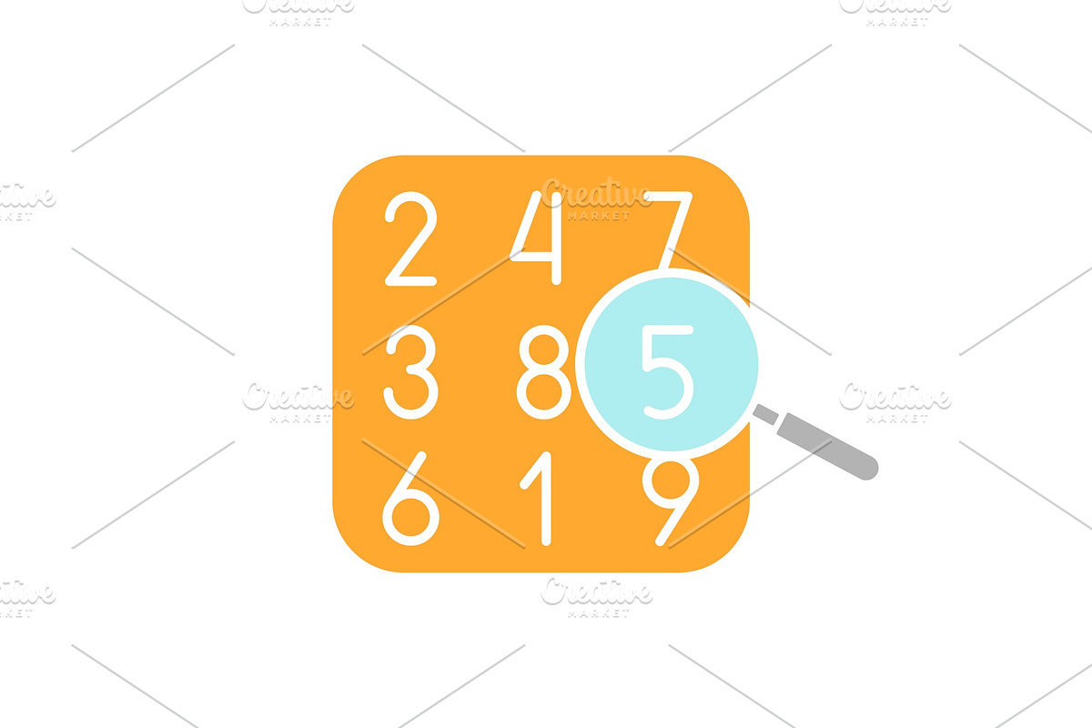 Number theory glyph color icon in Icons - product preview 8