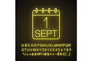 Knowledge day neon light icon