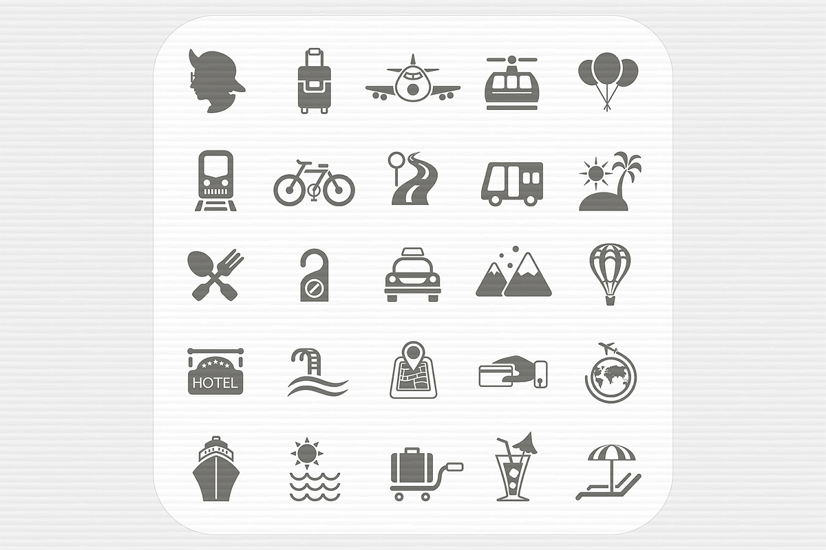 Travel and Transportation icon set in Icons - product preview 8