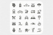 Travel and Transportation icon set