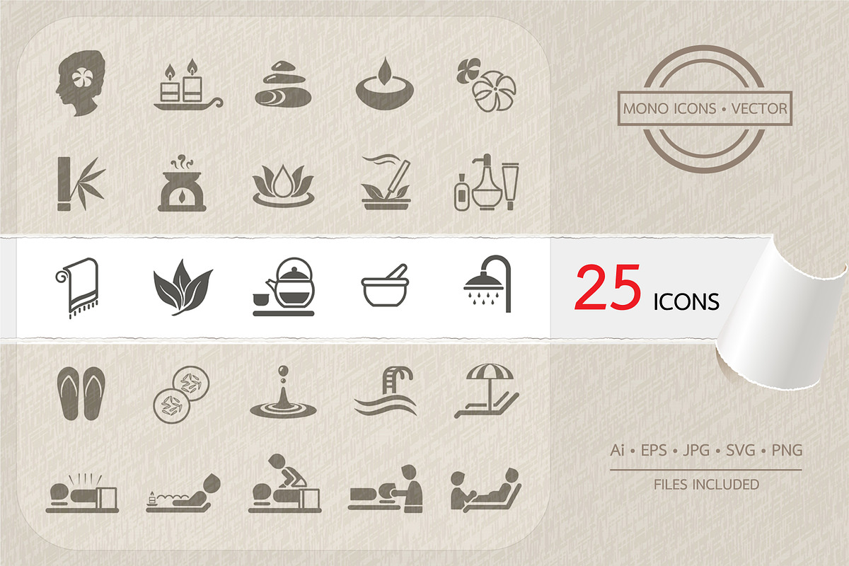 Spa icons set in Icons - product preview 8