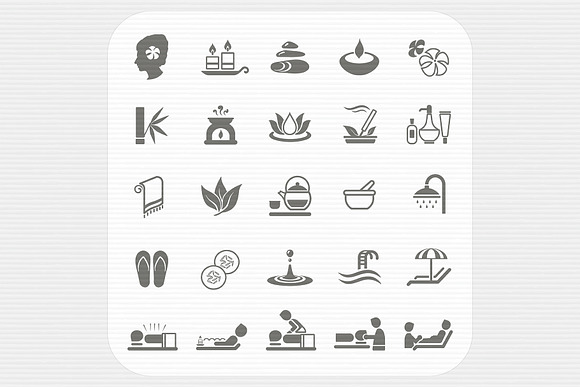 Spa icons set in Icons - product preview 1