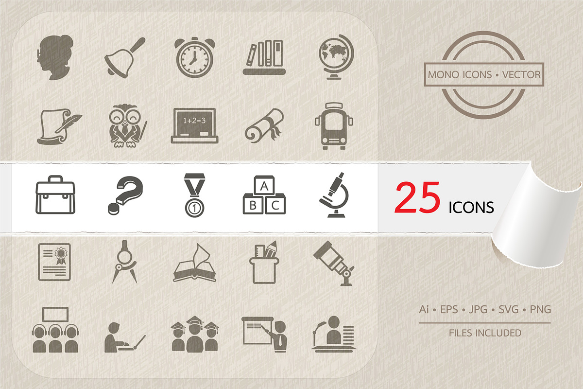 Education icons set in Icons - product preview 8