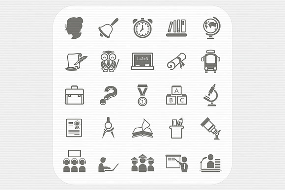 Education icons set in Icons - product preview 1