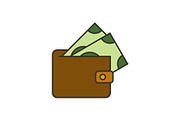 Wallet with banknote icon