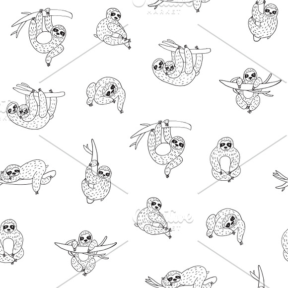 Sloths in Illustrations - product preview 4