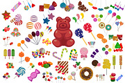 60 Sweet Candy Flat Icons