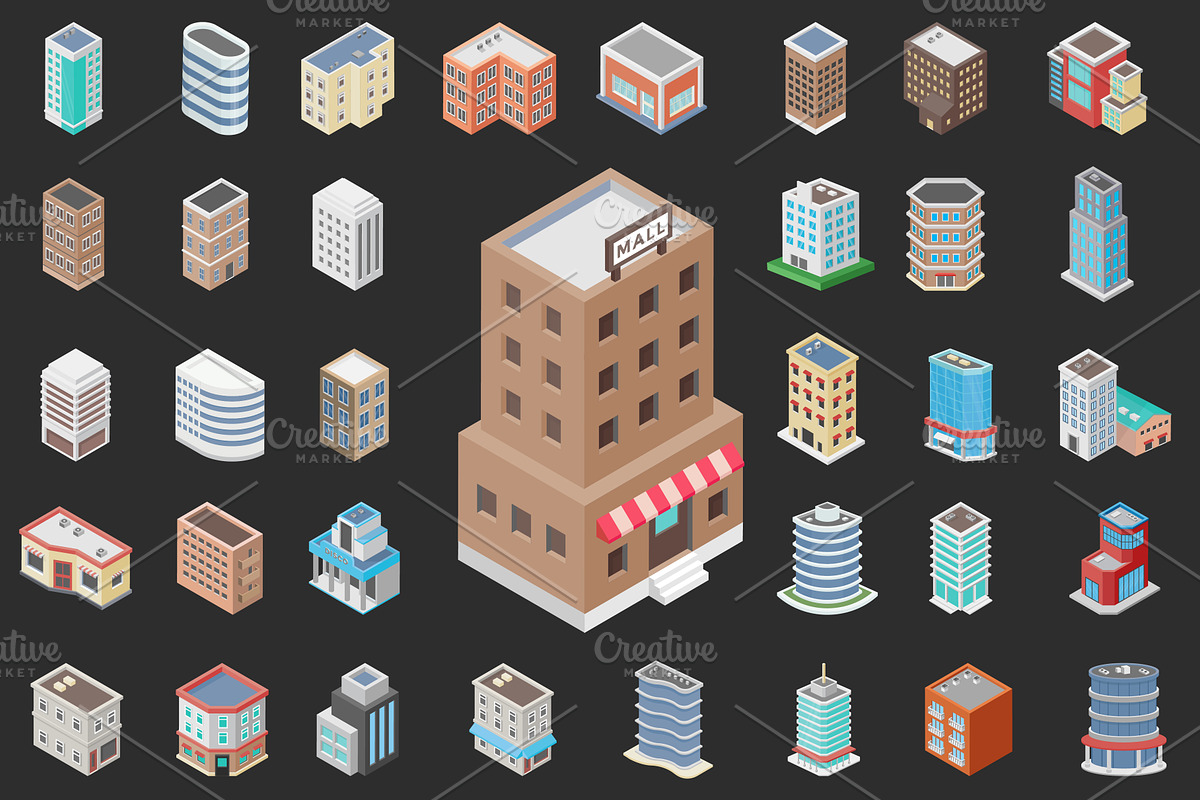 50 Isometric Building Icons  in Icons - product preview 8