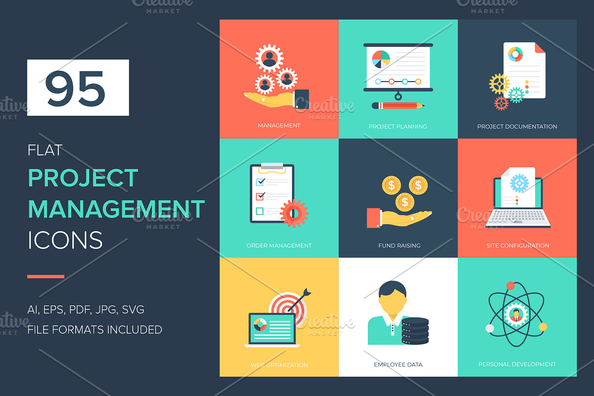95 Project Management Vector Icons  in Icons - product preview 8