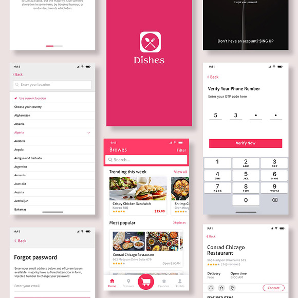 Food delivery near me Mobile UI PSD in Product Mockups - product preview 2