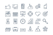 01 Outline BUSINESS icons set