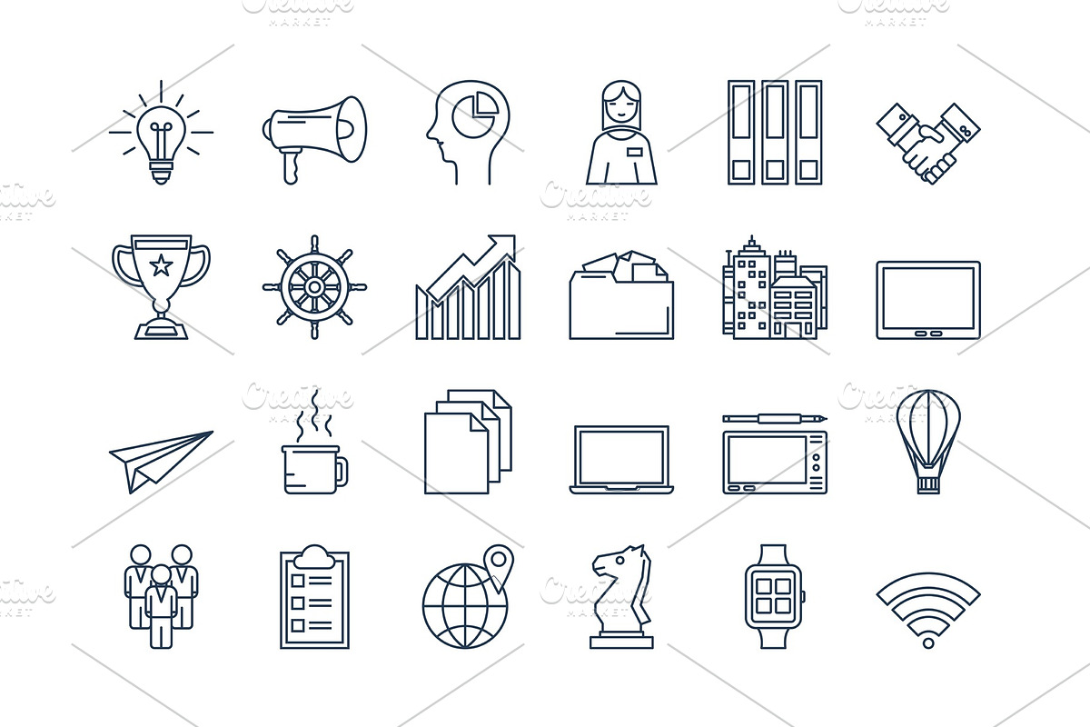 02 Outline BUSINESS icons set in Illustrations - product preview 8