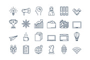 02 Outline BUSINESS icons set