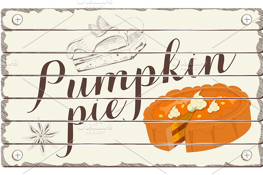Pumpkin Pie in Illustrations - product preview 8