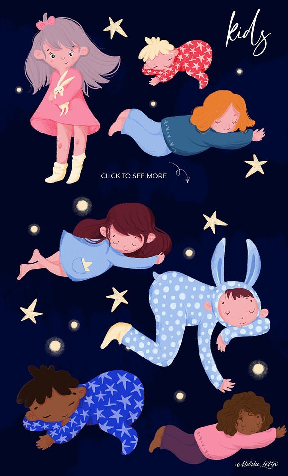 ★ Good night ★ kids design creator in Illustrations - product preview 2