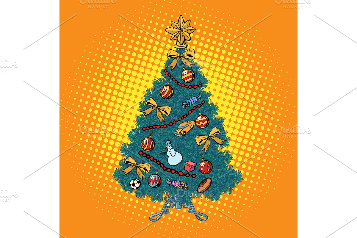 pop art Christmas tree with in Objects - product preview 8